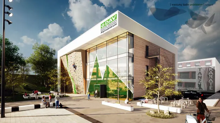 Konzeptgrafik zum Alpinzentrum | © 2025, Wassung Bader Architekten 