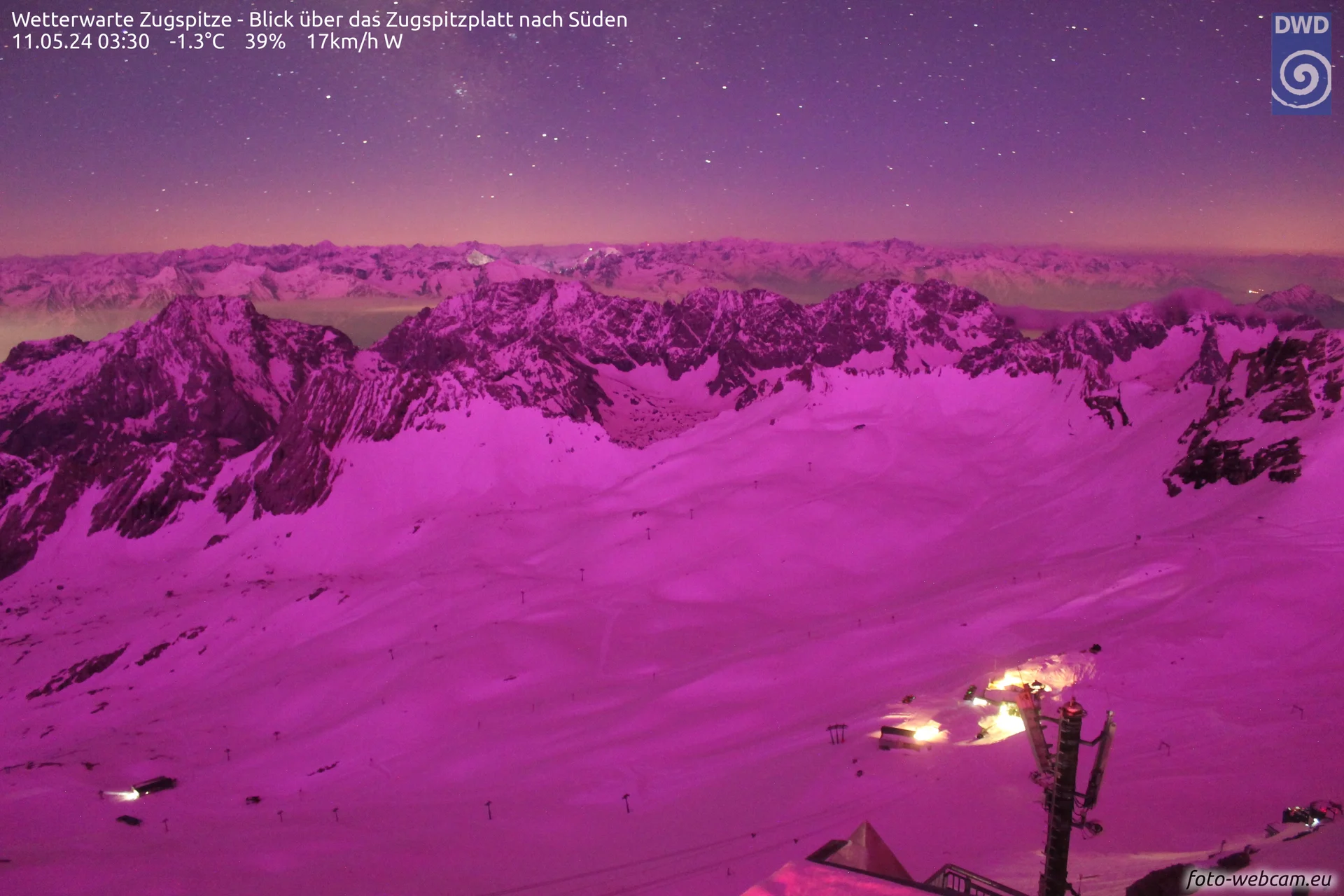 Zugspitze-Süd 11.05.2024, 03.30 Uhr Webcam DWD, foto-webcam.eu | © Webcam DWD, foto-webcam.eu