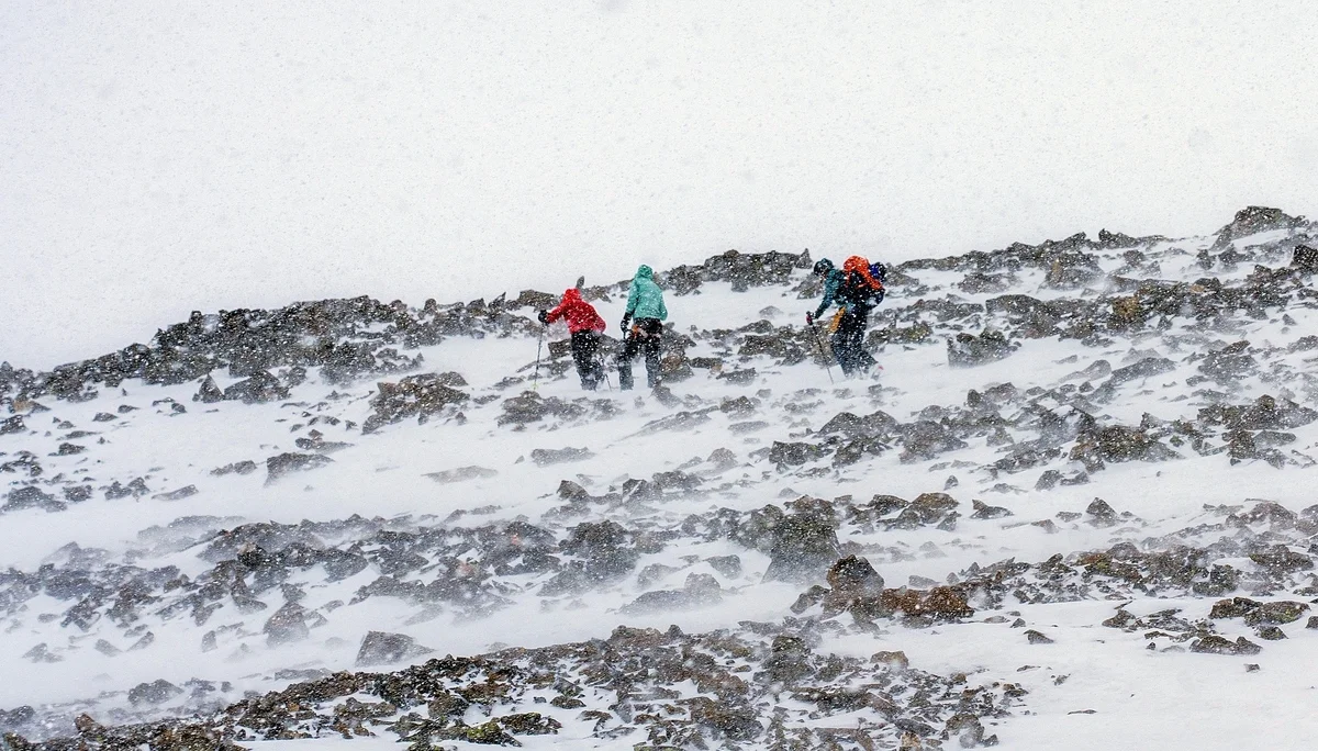 Im Schneesturm zur breiten Krone | © DAV-FN/Lorenz Fischer