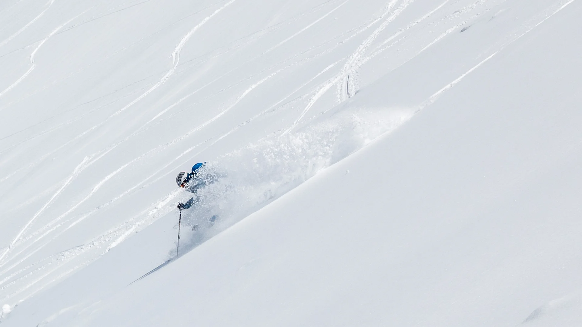 Abfahrt im Powder vom Gletscher Ducan | © DAV-FN/Lorenz Fischer