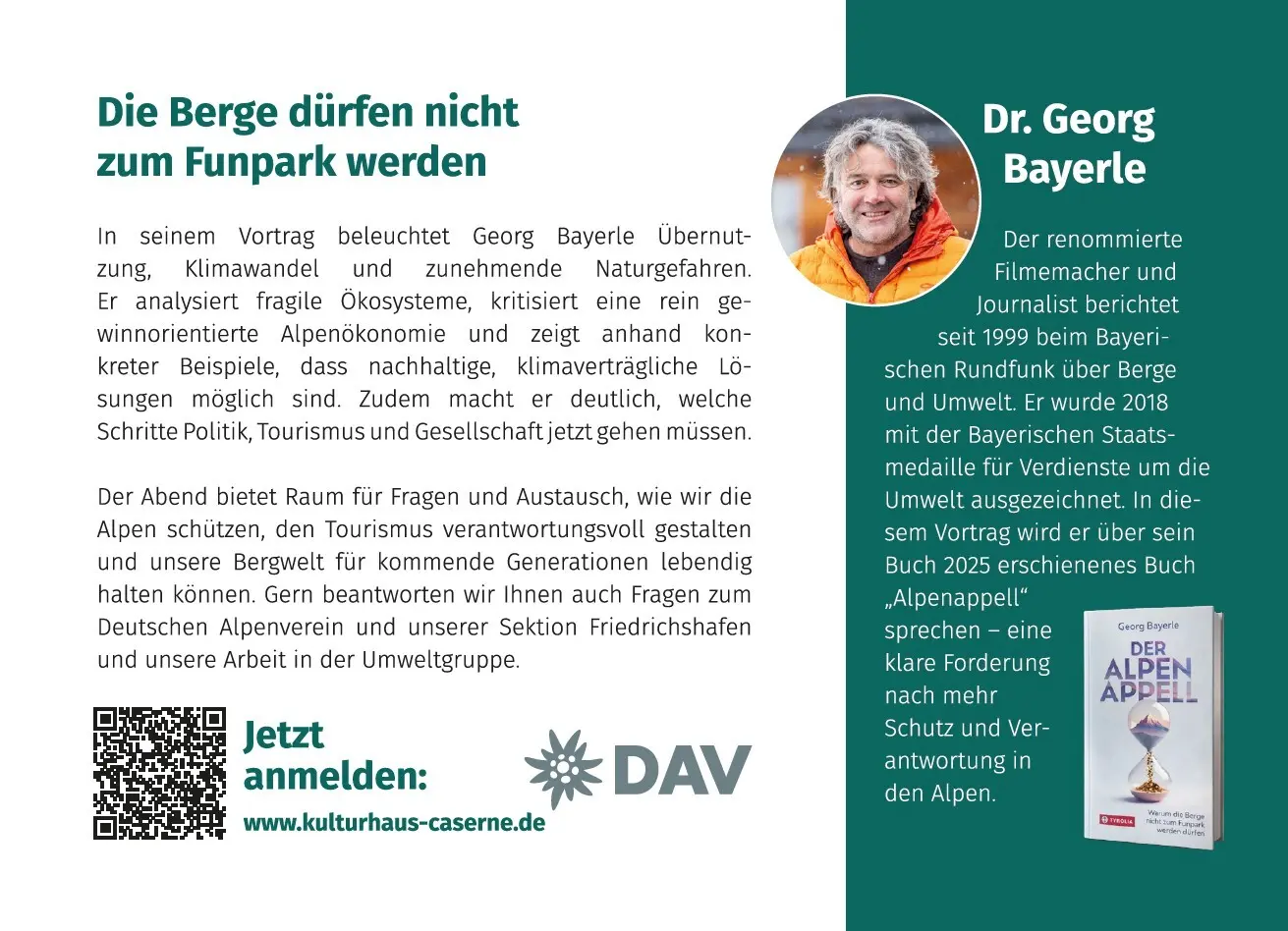 Einladungspostkarte 2 | © DAV-FN / G. Bayerle