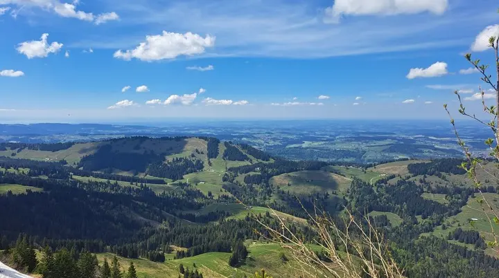 Nagelflukette-Bergsicht vom Hochgrat auf die Allgäuer Hochalpen | © Aline Sommer