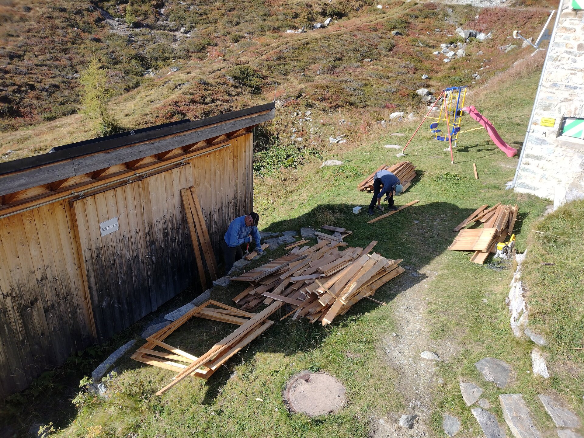 Umbau Häfler Hütte Herbst 2023 | © DAV-FN / R. Zahner Umbau Häfler Hütte Herbst 2023 | © DAV-FN / R. Zahner