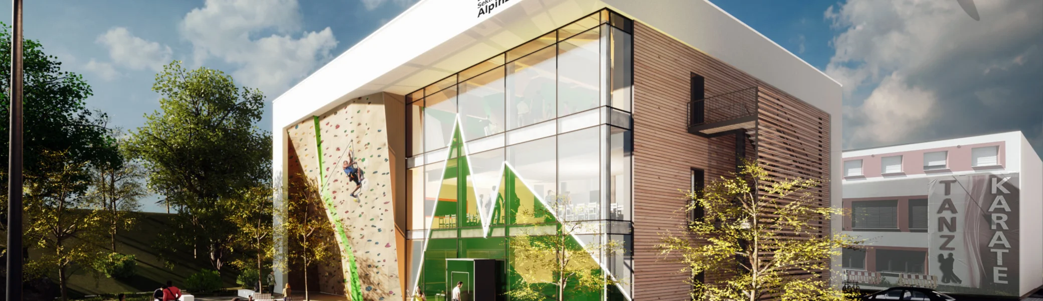 Bild unseres geplanten Alpinzentrums | © 2025, wassung baader architekten, DAV Friedrichshafen