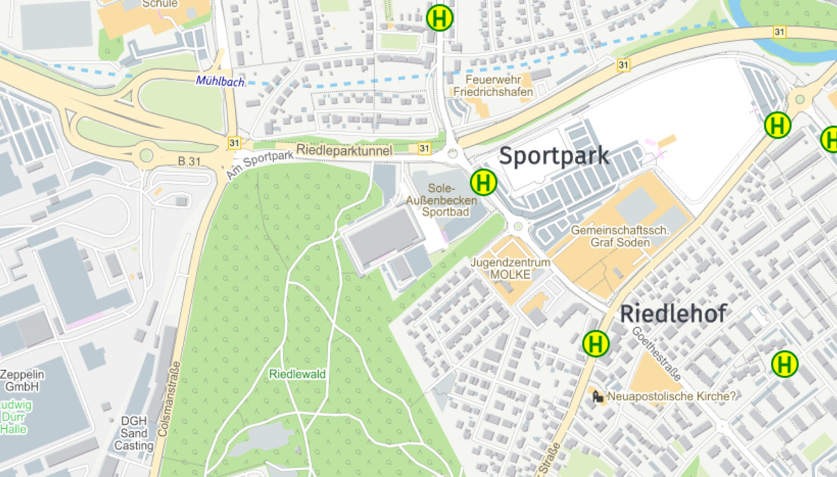 © 2025, Bodensee-Oberschwaben Verkehrsverbund GmbH, Openstreetmap Mitwirkende, DAV Friedrichshafen