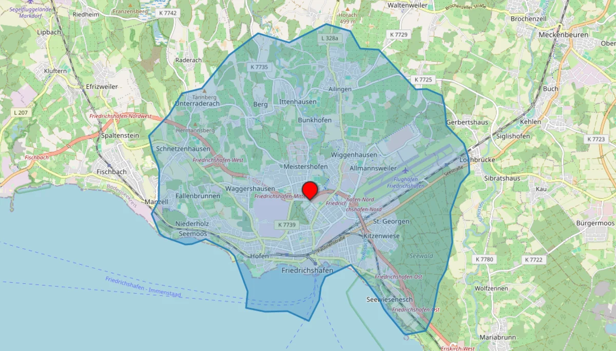 © 2025, openrouteservice, Openstreetmap Mitwirkende, DAV Friedrichshafen