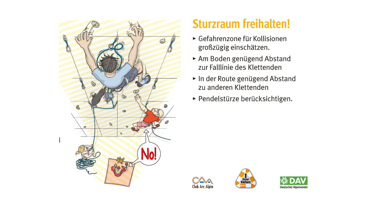 Kletterregel Nummer fünf: Sturzraum freihalten | © DAV